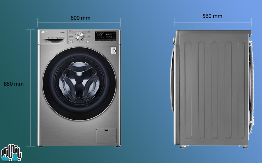 ماشین لباسشویی ال جی بخارشور دار ظرفیت 9 کیلو